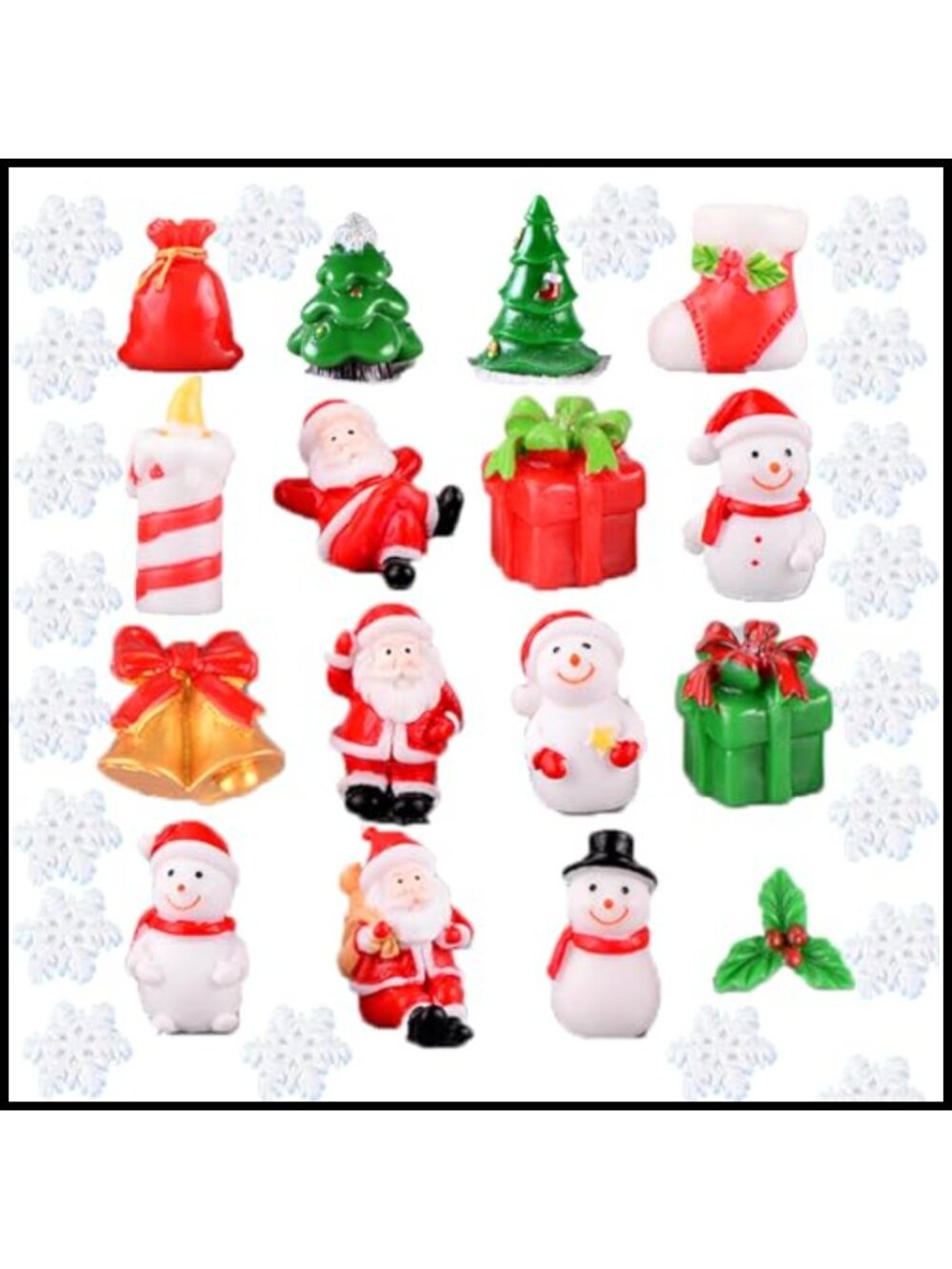 36Pc Miniature Christmas Resin Figurines DIY Ornaments Garden Decor